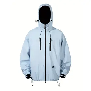 Windproof and waterproof jacket, men's and women's, zipper closed hooded jacket, suitable for running camping trips hiking outdoor activities everyday casual sports jacket