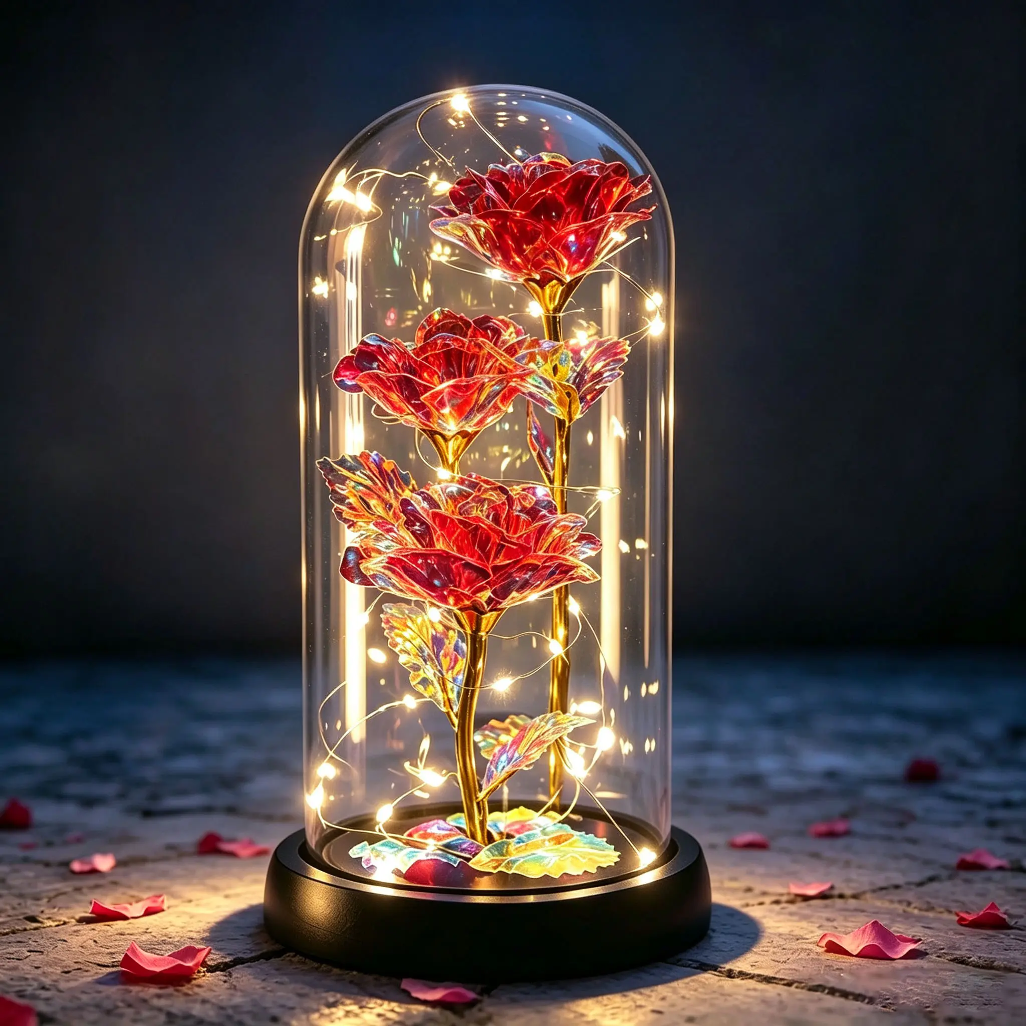 LED Everlasting Rose Eternal Flower,Romantic Creative Gifts for Women-Valentine's,Day, Mother's Day, Birthday, Memorable Dates Graduation luxury valentines Gifts for Her Anniversary gift for wife daughter Perfect gift Surprise Idea for LOVE(Red)