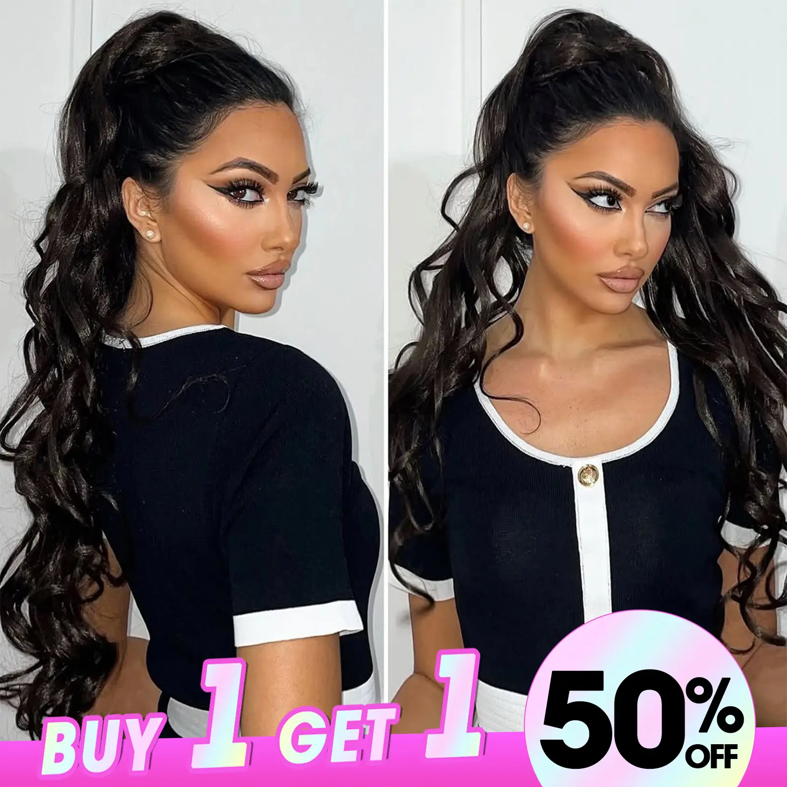 26 Inch Ponytail Extension Claw Clip on Ponytail Extensions Long Curly Wavy Ponytail Hair Extension Claw Clip in Pony Tails Hairpiece for Women