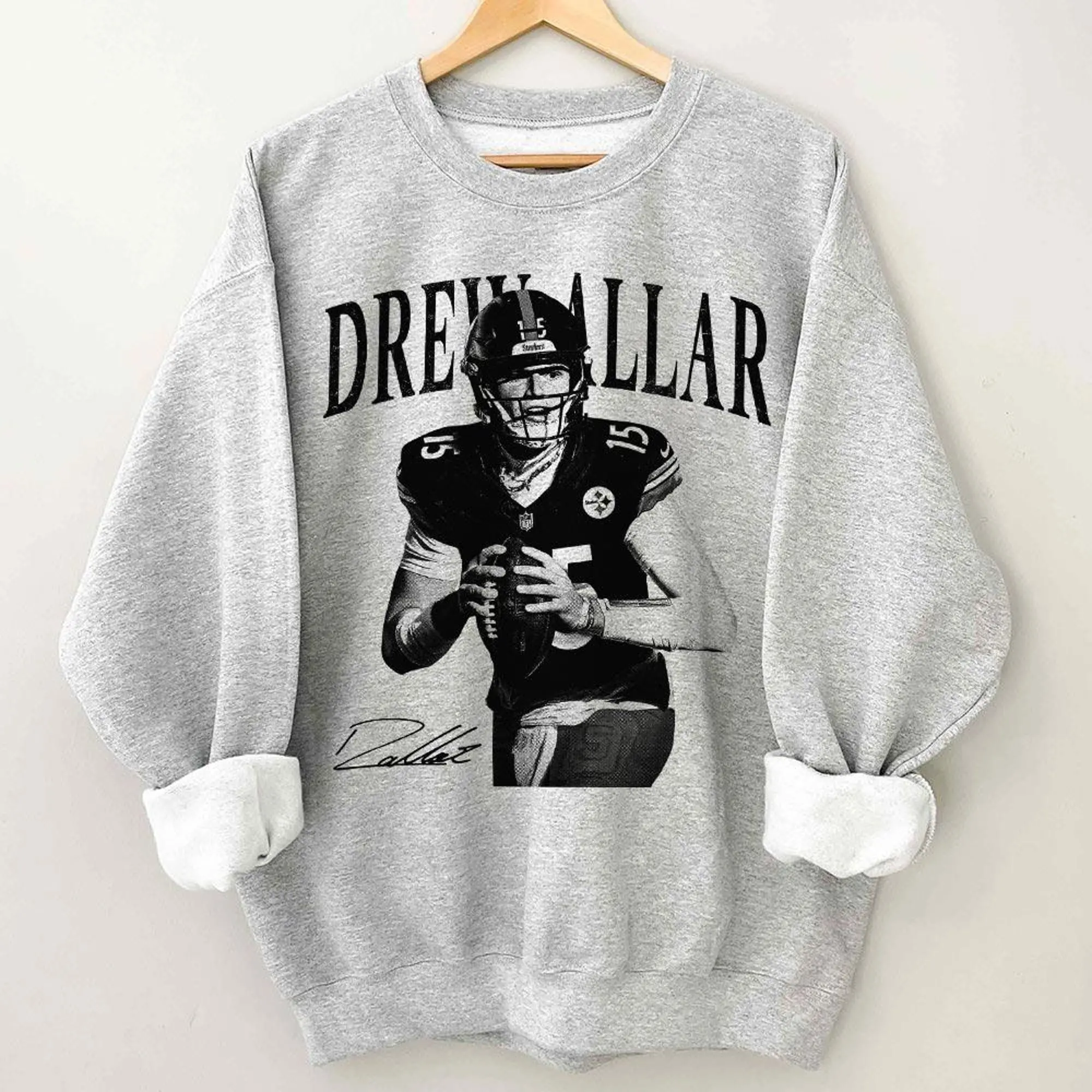 Vintage Drew Allar Sweatshirt, American Football Graphic, Funny Retro Football Gift Unisex