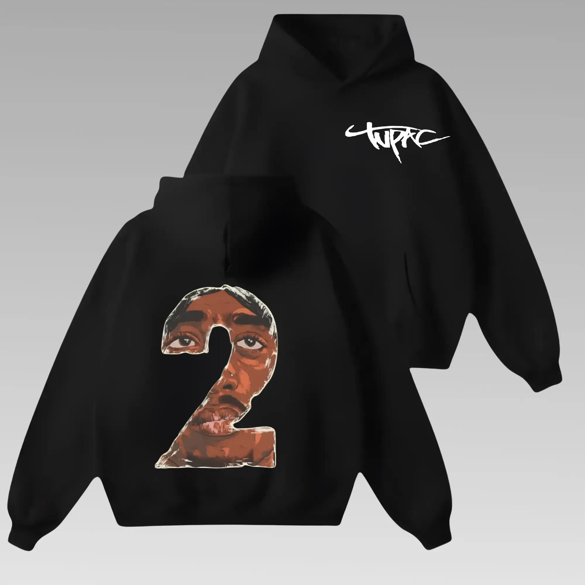 Vintage 2Pac Hoodie, Tupac Unisex Rap Hip Hop  Summer Wear Gift For Music Fans And Fashion Lovers, Cotton Casual Streetwear