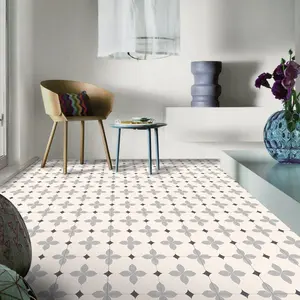 Vintage Flower Pattern Floor Sticker, 60pcs/set Self Adhesive Floor Decal, Decorative Sticker for Home Living Room Bedroom Kitchen Bathroom, Tiles Sticker, Decoration Sticker