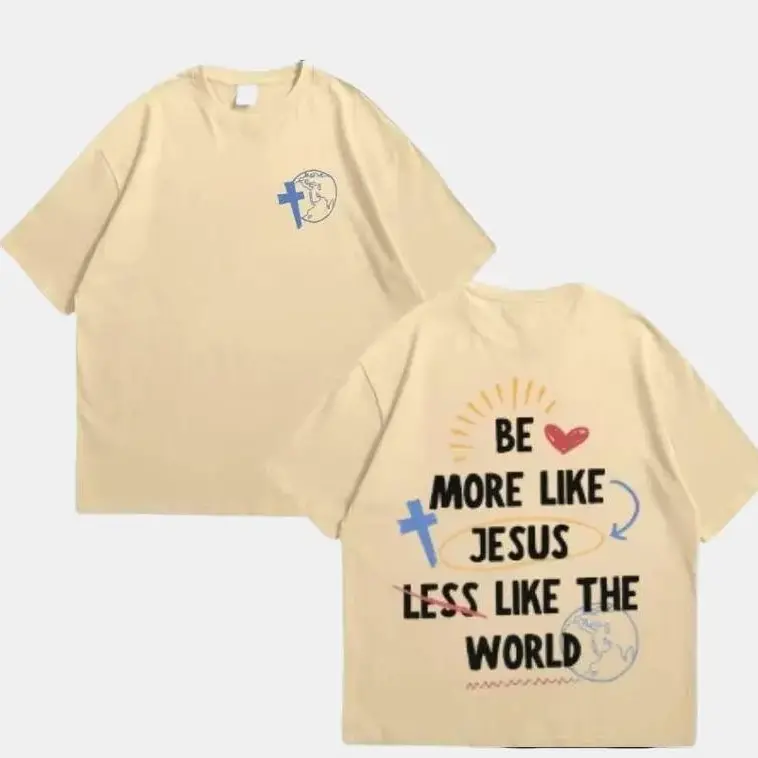 Be More Like Jesus Unisex 2 Side T-Shirt, Christian t shirts, Vintage I Love Jesus Shirt, Top Menswear