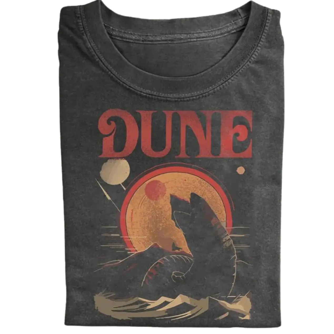 The Retro Dune Sandworm and Muad'dib Unisex Shirt, Retro Desert Movie Style Unisex Cotton T-Shirt, Fantasy Movie Inspired Shirt