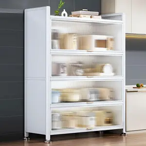 Joybos Steel Multi-purpose Kitchen Cabinet Heavy Duty Metal Storage Rack Organizer Durable Wardrobe Storage Rack Translucent