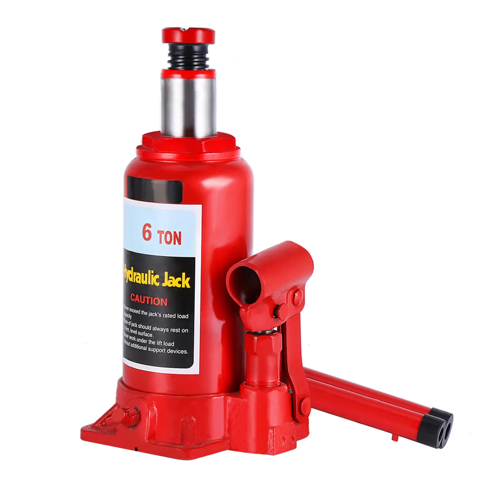 6T Heavy Duty Hydraulic Bottle Jack, Automotive Vehicle Tool & Car Tool with 50mm Adjustable Height, Skid-Resistant Top for Cars, Trucks, Caravans, Construction & Industrial Use, Car Tools