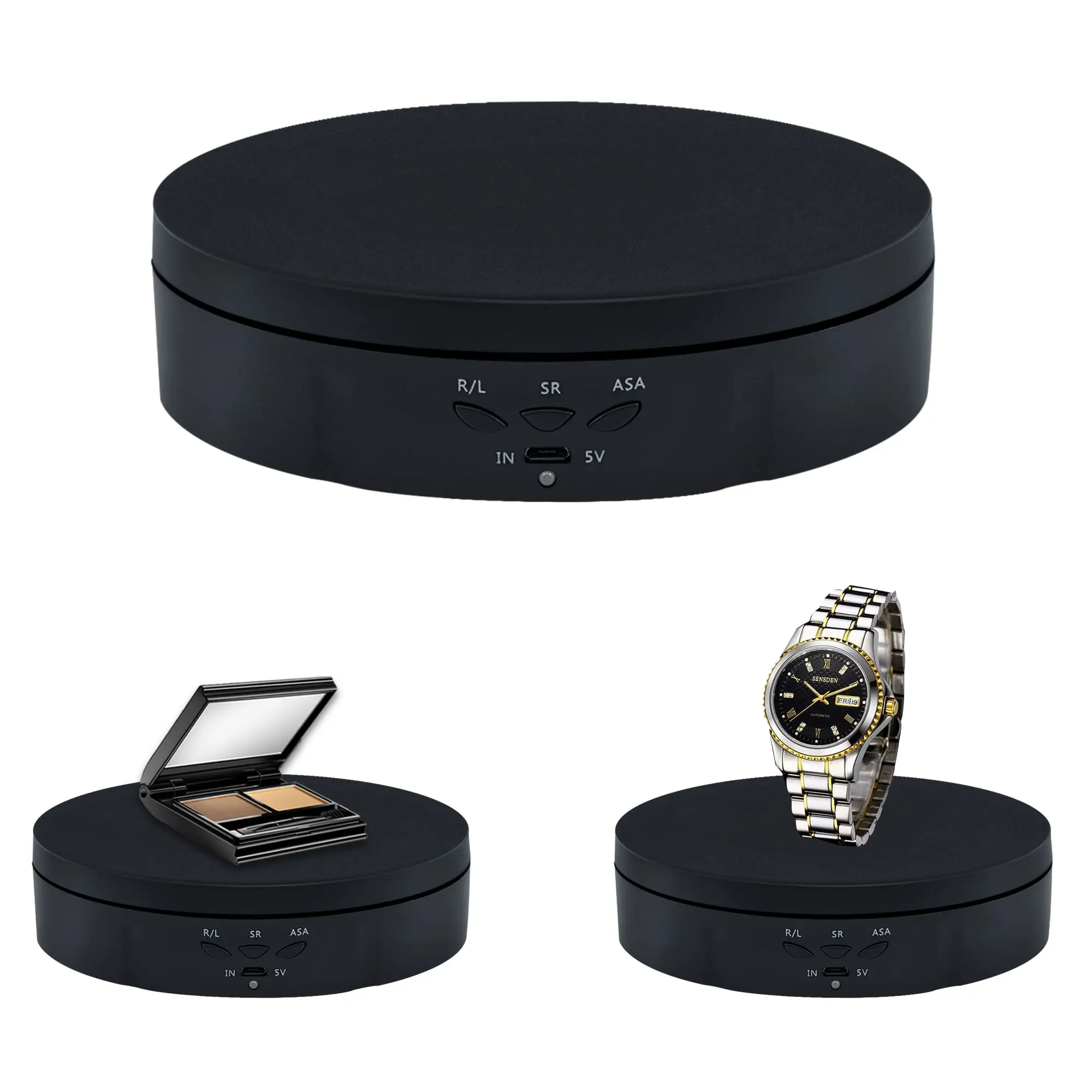 Mcbazel 5.7in Adjustable Motorized Rotating Display Stand - 360-Degree Electric Turntable with Manual & Auto Speed Control, Micro-USB Cable for Photography Shows, Jewellery, 3D Models