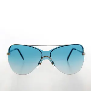Curved Mono Lens Vintage Colorful Sunglasses