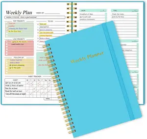 Utron A5 Weekly Planner Undated Daily To Do List Planner Weekly Goals Notebook for Office/Business and Students