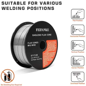 FEIFANKE Flux Core Wire.030''/.035''Mild Steel Welding Wire，E71T-GS high level Gasless MIG Wire /1 Pack 2 Pounds ,weld machine Accessoriestools, Match MIG welder Welding Equipment for use