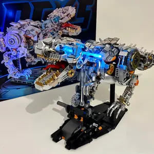 1268 Piece Tyrannosaurus Rex Mechanical Assembly Set, Glowing Building Blocks Model, Creative Decoration, Perfect Gift for Friends