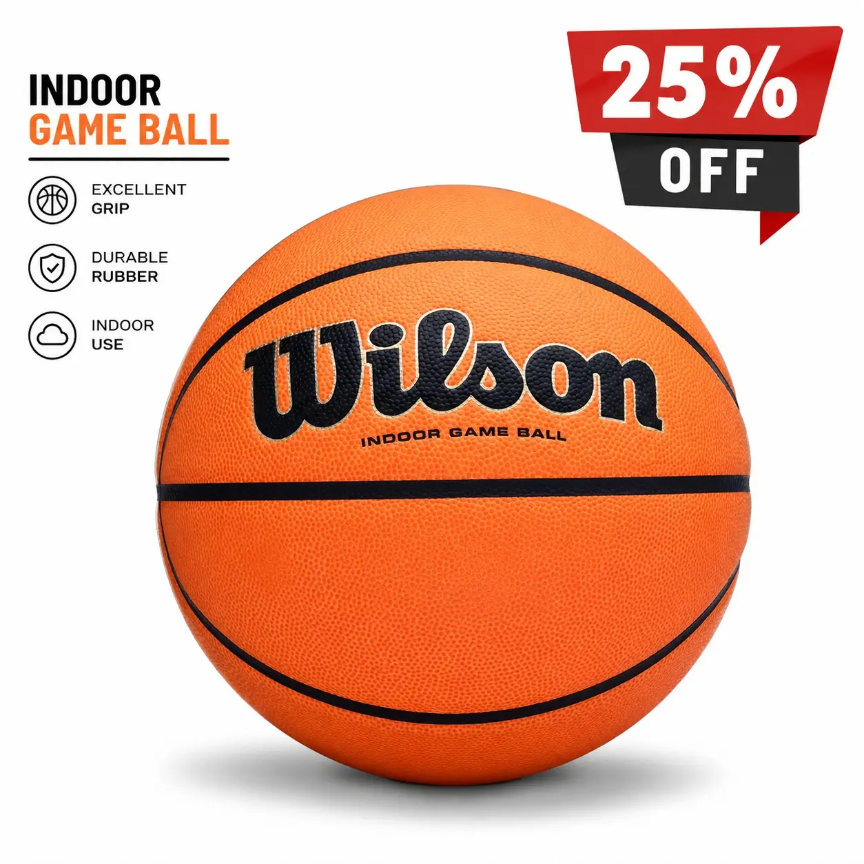 Wilson Basketball EVO NXT FIBA Game Ball, Mixed Leather, Ideal for Indoor, Size 7, Brown