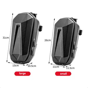 Large capacity electric scooter handlebar bag, 4L, waterproof, EVA hard shell case, front-mounted bag, can be used to store chargers, mobile phones, keys, and repair tools, and can also be used as a handlebar bag for electric bicycles/bicycles.