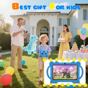 7-inch Android tablet, cute cat design toddler tablet, education and entertainment all-in-one, portable, suitable for multiple scenarios, with parental control feature, children's soft silicone tablet, Learning tablet, best birthday gift