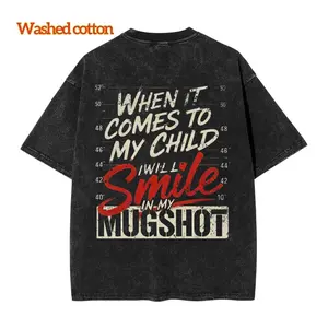 When It Comes To My Child I Will Smile In My Mugshot Shirt,Print Men's Shirt, Top Menswear, Cotton Tee Menswear, Tops,Gift for Husband, Unisex Casual Breathable Tshirt Womenswear Matching Summer Short Crewneck Streetwear Shortsleeve