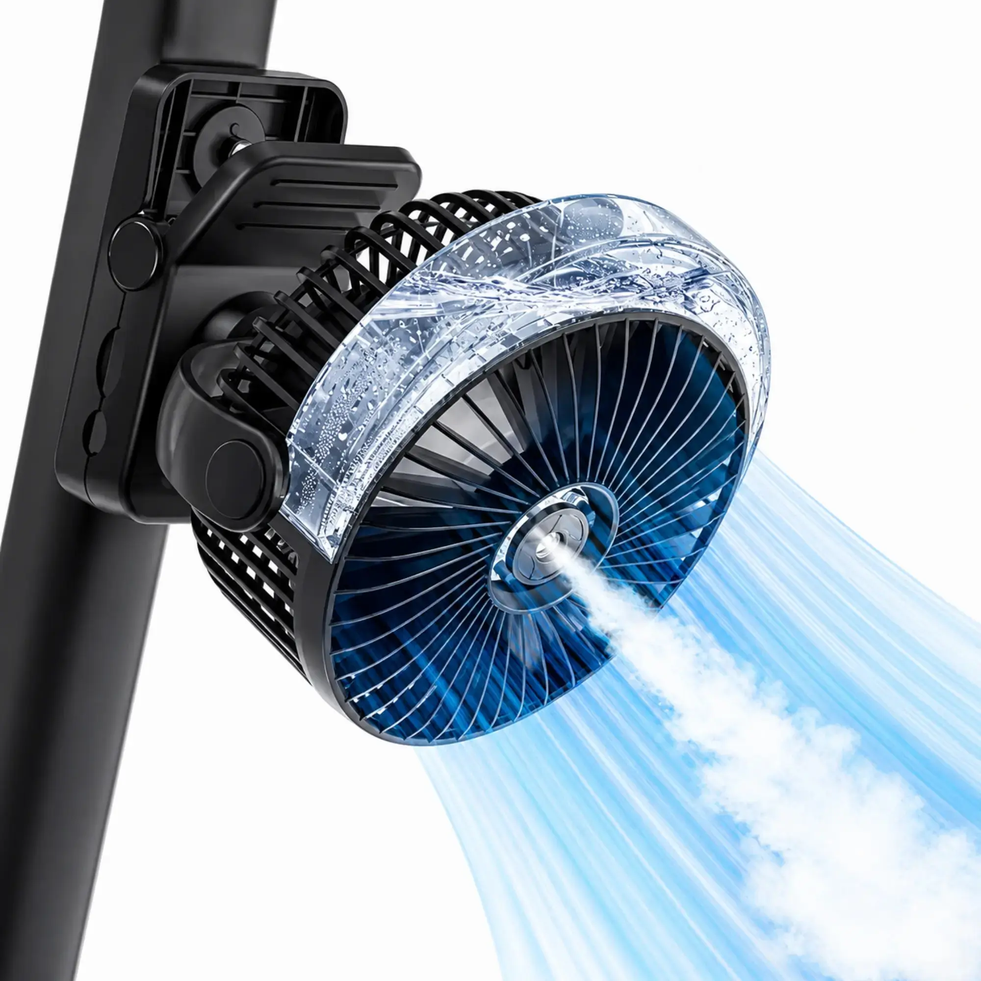 Rechargeable Magnetic Mount Golf Cart Cooling Fan with Mist Output Function