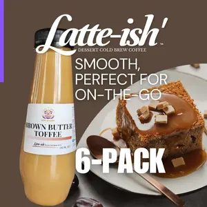 DRIP QUEEN COFFEE Gluten-Free Creamy Caramel, Brown Butter Toffee Latte-ish Cold Brew Drinks, 6-Pack 12 fl oz Bottles