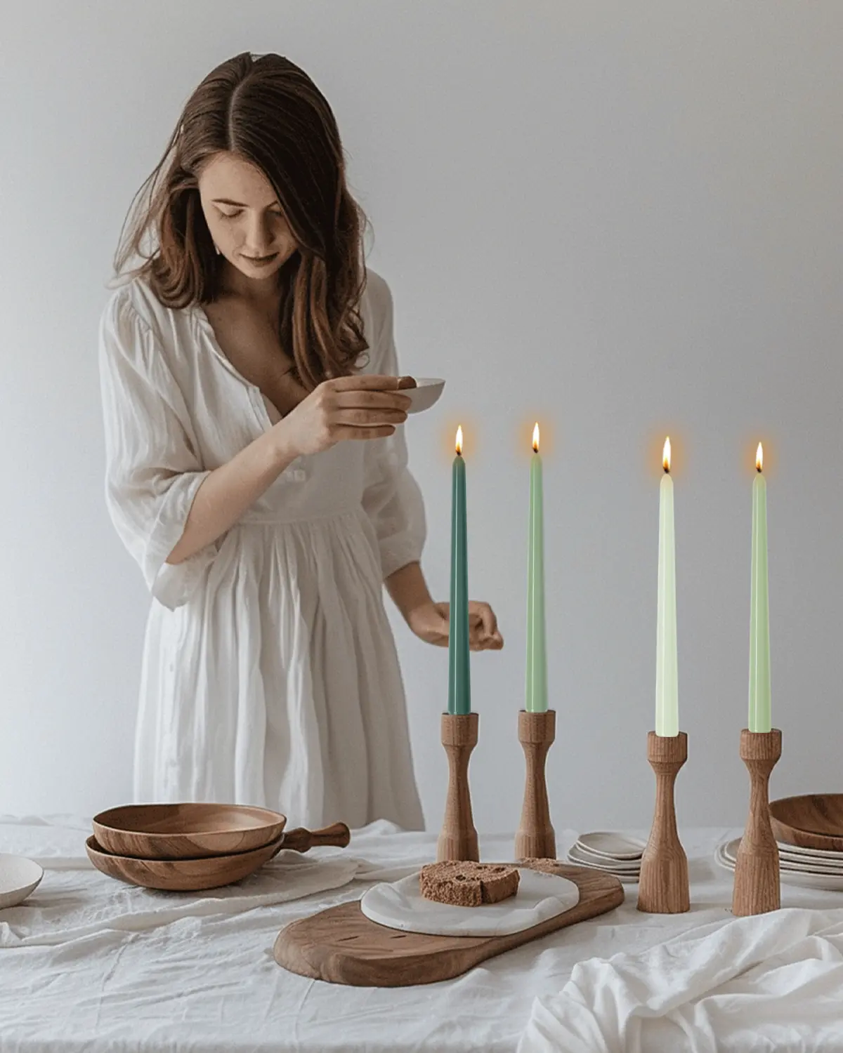 MAITREYA 10 Inch Taper Candles-Dripless Unscented Tapered Candle Smokeless Candlestick Long Slow Burning 8 Hours Tall Sticks for Christmas Wedding Dinner Parties 12 Pack