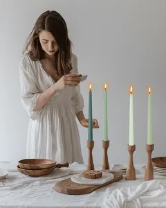 MAITREYA 10 Inch Taper Candles-Dripless Unscented Tapered Candle Smokeless Candlestick Long Slow Burning 8 Hours Tall Sticks for Christmas Wedding Dinner Parties 12 Pack