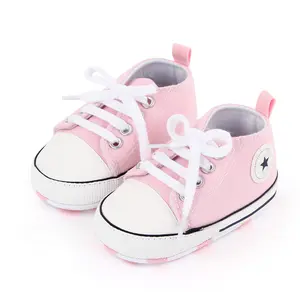 Christmas Baby Winter Shoes Unisex High Top Sneaker Soft Anti-Slip Sole Newborn Infant First Walkers Canvas Denim Shoes for Boys Girls