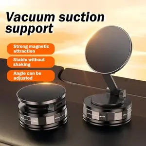 Vacuum Adsorption Magnetic Phone Holder-360°Adjustable,Strong Suction For Smooth Surfaces,Zinc Alloy Arm,Durable Three-Axis Adjustment,Foldable And Retractable Design Saves Space,Ideal For Navigation And Hands-Free Use mobilePhone,Car Phone Holder