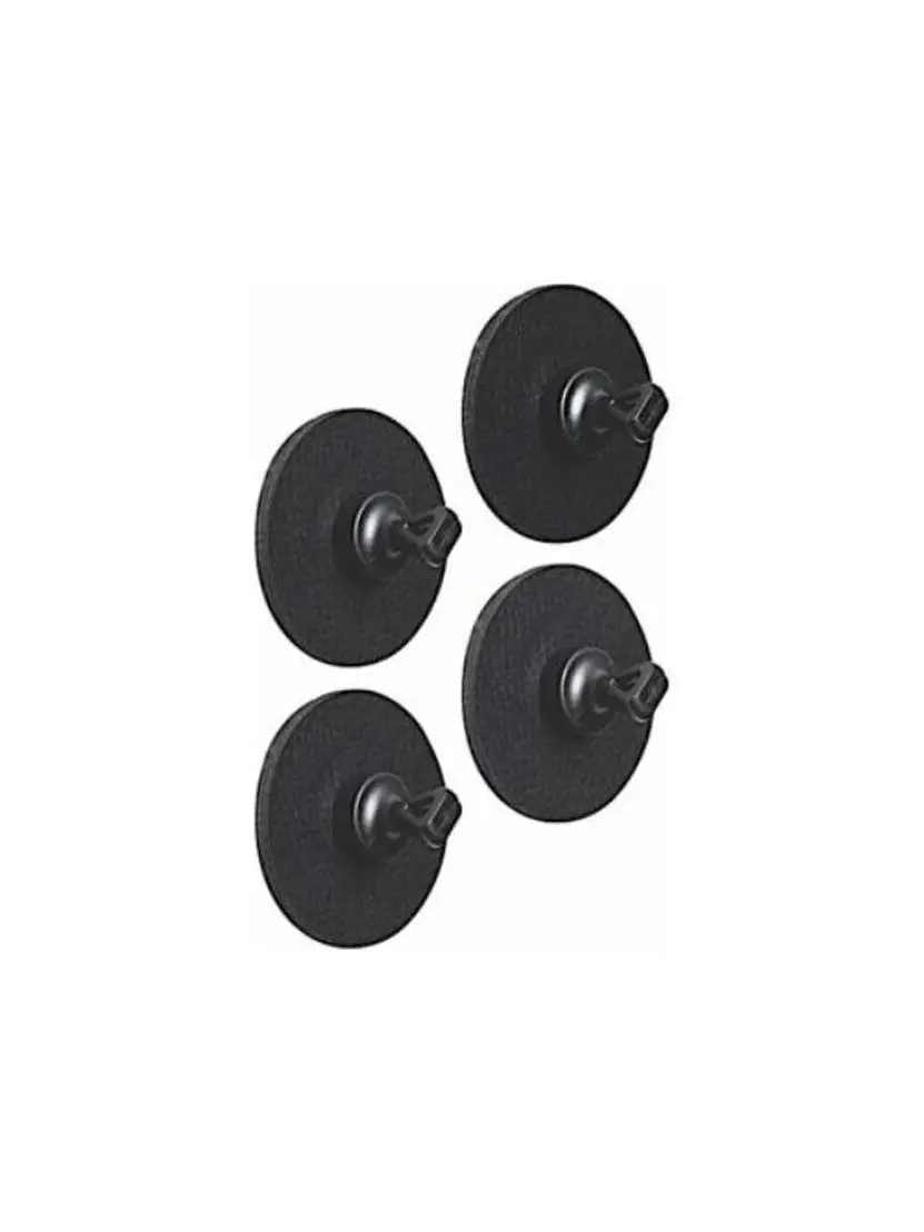 Silwy Flex Reusable Round Black Magnetic Pins & Black Nano Gel Pads, 4-Piece Set - Home Supplies, Refrigerator Magnets for Room Decor, Four Pieces