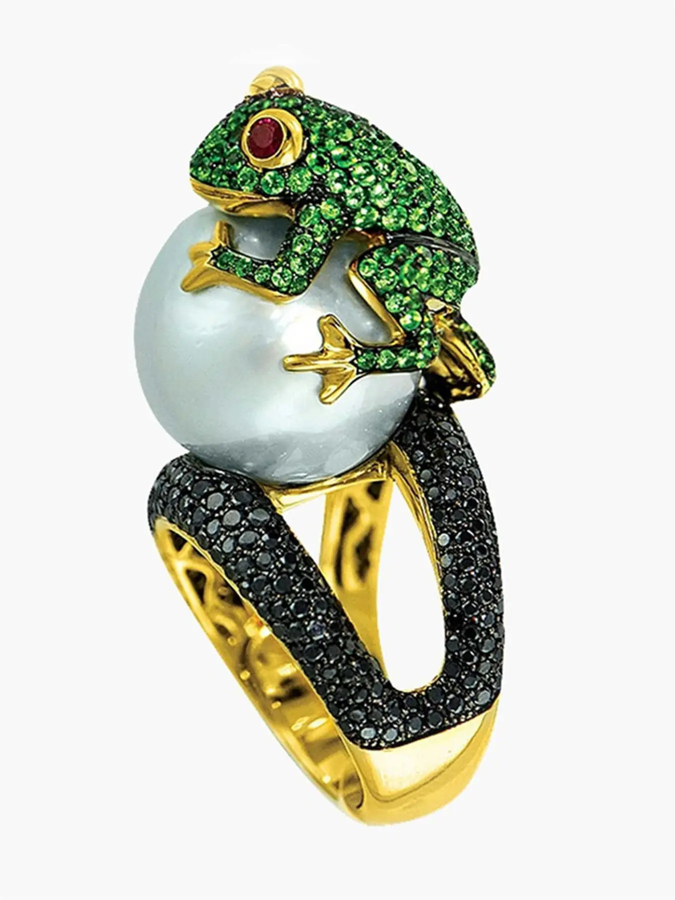 1 PC Pretty Cubic Zirconia Frog Ring For Women For Wedding Engagement Party Jewelry Valentine's Day Gift