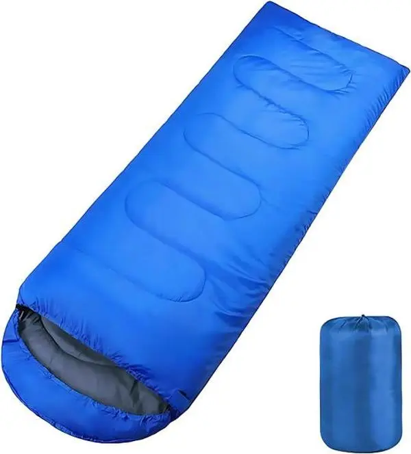 Single Envelope Camping Sleeping Bag - Compact, Lightweight, Waterproof Hollow Fiber 3-Season Gear for Adults, Ideal for Camping, Hiking, Home Organizer Storage Bag