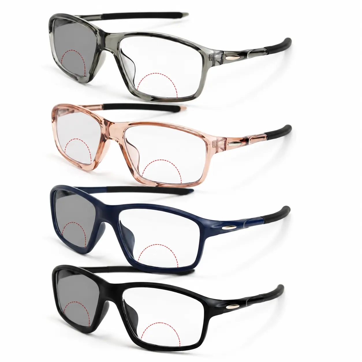 Bifocal Photochromic Reading Glasses for Men & Women, Lightweight Dual Zone Readers, HD Clear Lens Eyeglasses for Daily Reading & Outdoor Use