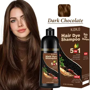 Dark Chocolate Hair Dye Shampoo 5-in-1, 200ml – Natural Herbal Formula for Gray Hair Coverage, Semi-Permanent Color, Moisturizing & Nourishing, Instant Hair Color for Women & Men, Easy At-Home Use, Travel-Friendly & Convenient