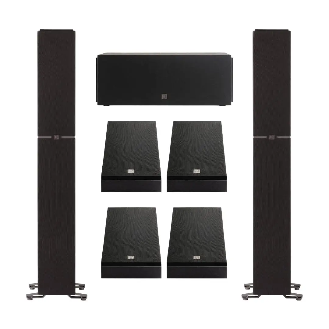 Definitive Technology Dymension 7-Channel Dolby Atmos Immersive Surround Sound Bundle Set - 3XR Architecture, Movies Audio, Compact Wall Mount, AUX, 2 DM60 Towers, 1 DM10 Center Channel, 4 DM95 Rear Speakers, Dual 8” Bass Radiators Subwoofers