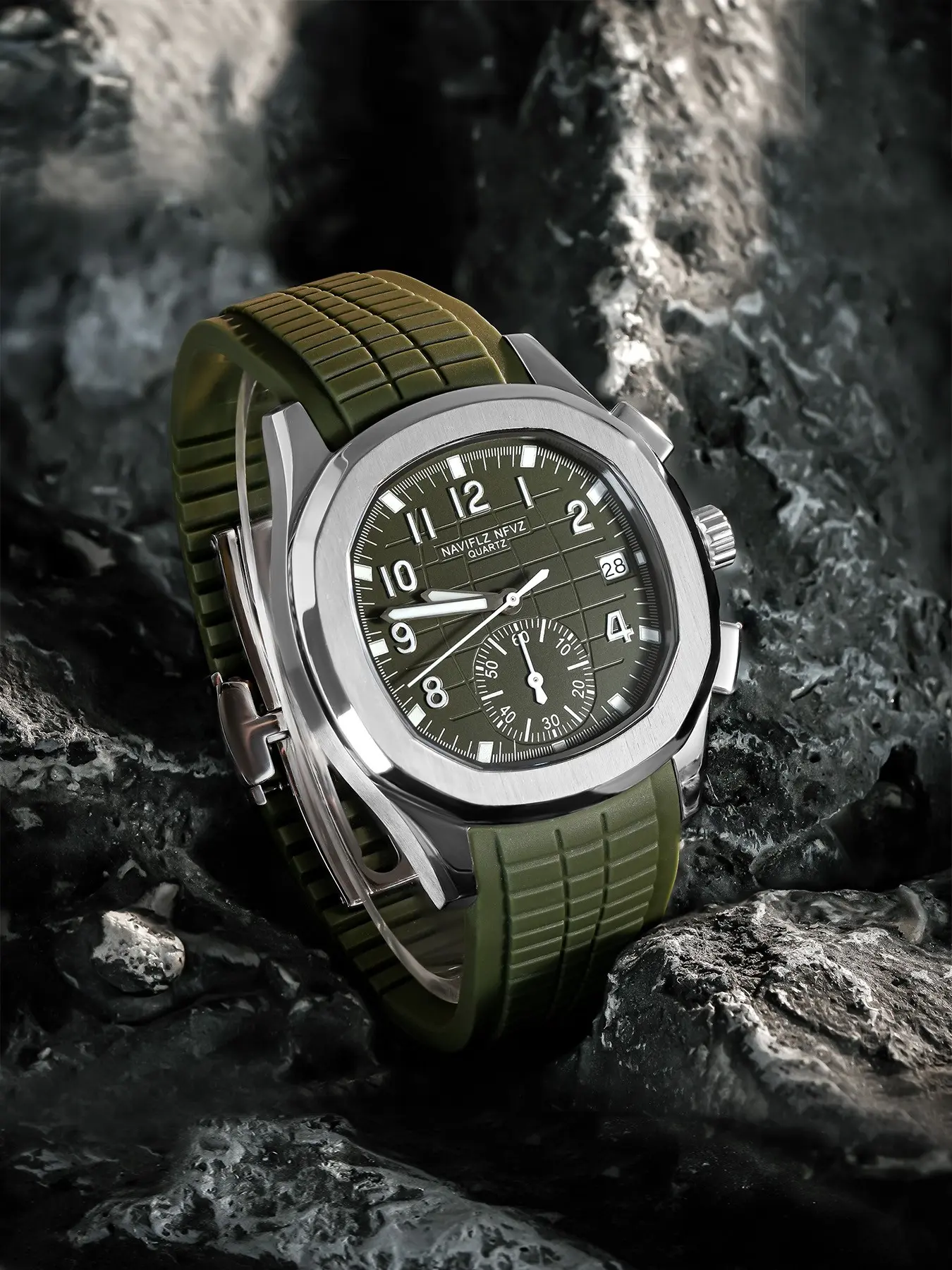 Top Brand NAVIFLZ NFVZ 2025 Direct Sales Men Chronograph Quartz Watch Sports Silicone Rubber 40mm Man Stainless Waterproof Watch Tactical Sport Watch Waterproof Wristwatch High Quality Watches