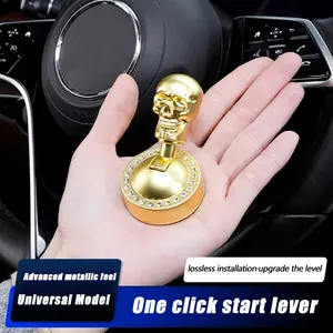Car Interior Modification Skull One-Button Start Protection Cover, Universal Car Engine Ignition Switch Decorative Cap, Scratch Resistant, Cute Car Accessories