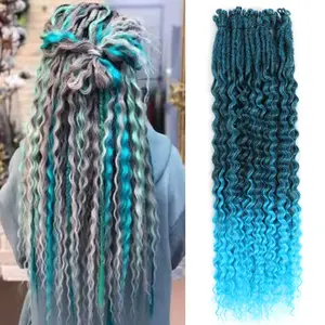 20inches Synthetic Single Ended Curly Dreadlock Extensions 10strands/pack Curly loose ends Soft Looped SE Dreadlock Extensions(20 Inch SE Curly 10 Strands, FR18)