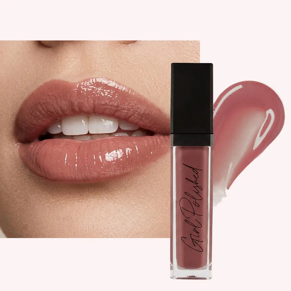 Enduring Charm Vanilla Bean Lip Gloss | Hydrating Non-Sticky Rosy Nude Gloss