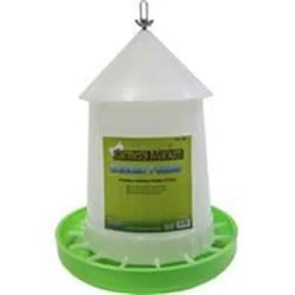 Ware Manufacturing 089383 17 lbs Poultry Supplies Chicken Feeder with Metal Adjuster, White & Green