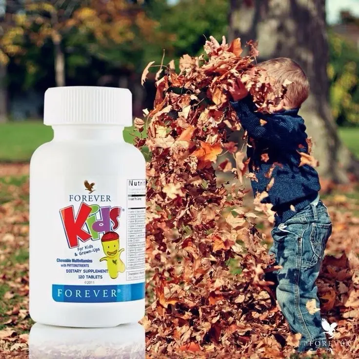 Forever Living Company Forever Kids Edible Daily Chewable Multivitamin Dietary Supplement - Sugar-Free, Lactose-Free, Natural Essential Minerals, Phytonutrients, Prop 65 Safe, Daily Dose for Children’s Bone Health & Wellness