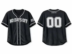 NO DAYS OFF Oversized Baseball Jersey, Streetwear Gym Outfit Unisex for Men & Women
