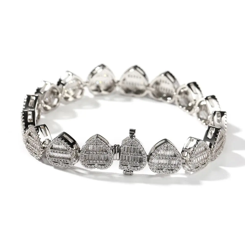 Icy Baguette Heart Bracelet