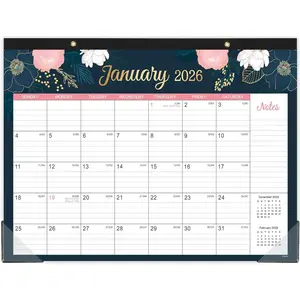 2026 Desk Calendar - Jan 2026 - Dec 2026, 12 Months Desk/Wall Calendar 2026, 14.6" x 11.5", 2-in-1 Desk Calendar, Holidays, Notes, -line Design, Corner Protectors &  Holes