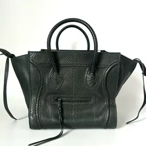 Pre-owned Celine Dark Green Python Luggage Phantom Tote, Base Length 30cmN22725912