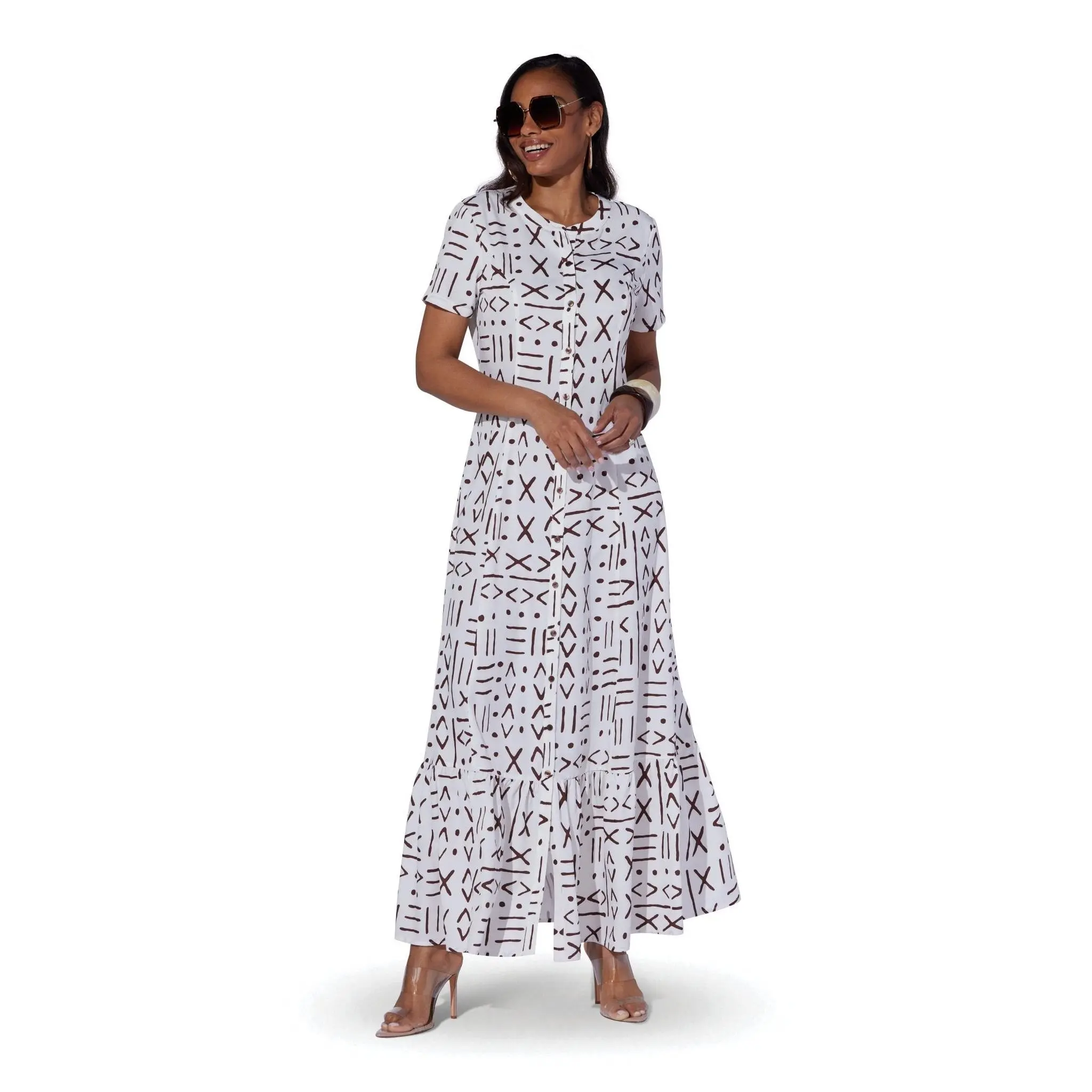 Batik Maxi Shirtdress by Studio EY