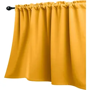 KOUFALL Yellow Valance for Windows,Spring Curtains for Kitchen Living Room Bathroom,Sunflower Lemon Yellow