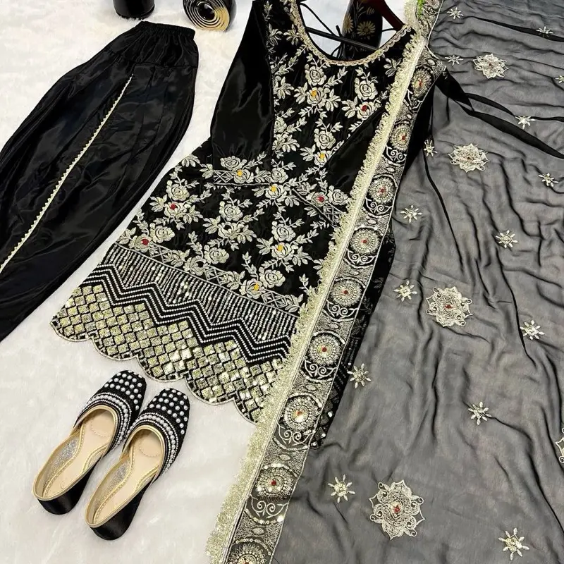 Women dhoti style Punjabi suit wedding party wear celebration outfit Pakistani style