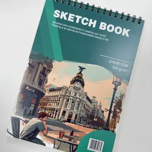 40 Pages A4 Sketchbook, City Sketch Coil Notebook, Art Student Drawing Book, 110g Thick Paper, High-Quality Fashion Notebook