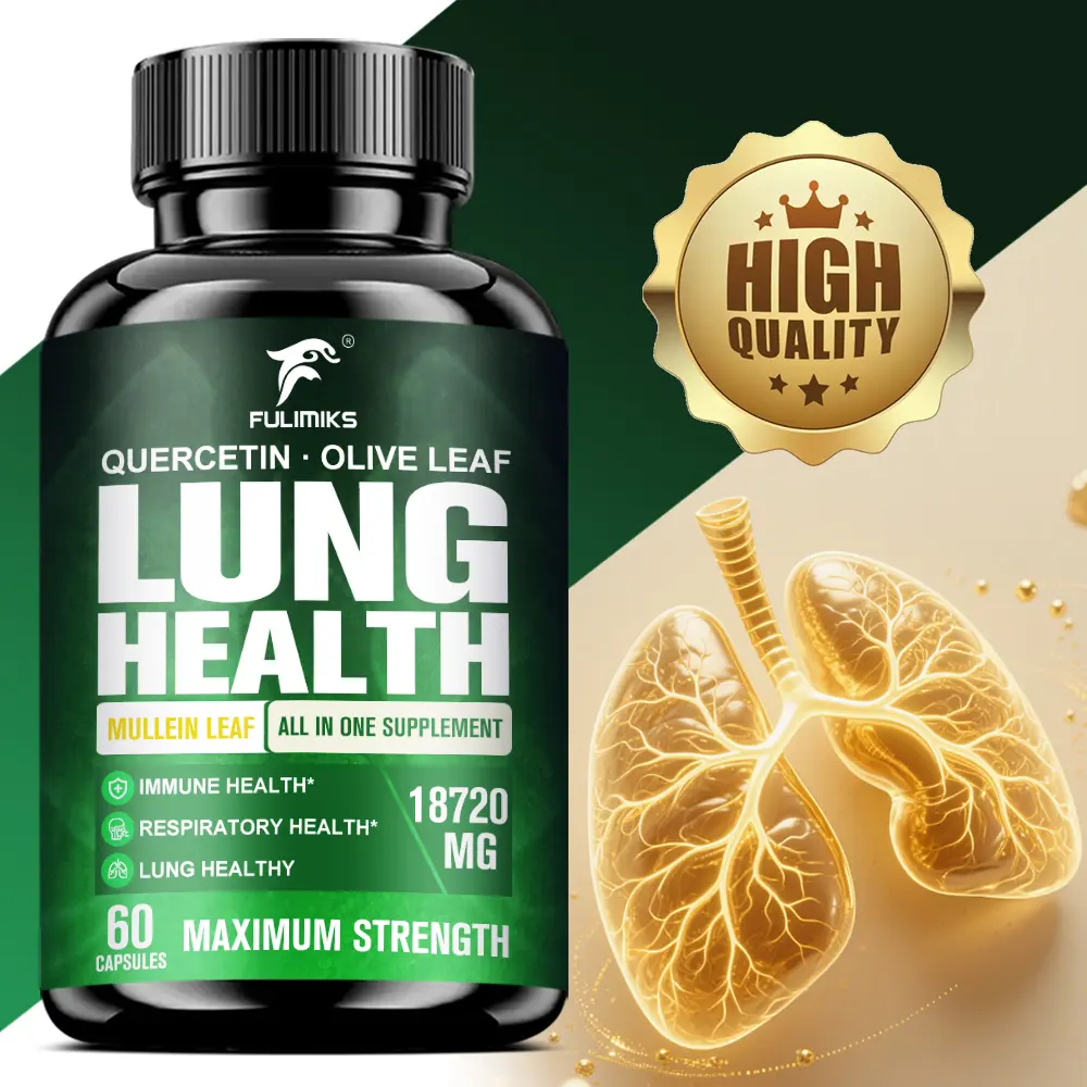 Lung Health Capsules for Lung Detox, with Mullein Leaf, Selenium, Quercetin, Eriocitrin, Bromelain, Help Relieve Respiratory Discomfort, Protect Liver, Congestion Relief, Mucus Detox, lmmune, Digestive