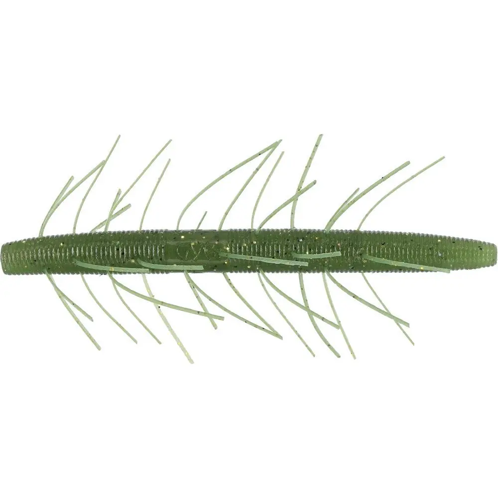 Yamamoto Baits Fuzzy Senko Artificial Fishing Lures - 5 in, Senko Shape, Threaded Skirts, Fishing Gear Supplies, Bass Fishing Gear, Yamamato Senko Green Pumpkin