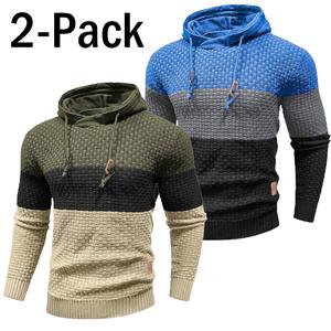 Zaitun Mens Hooded Sweatshirt Tricolor Long Sleeve Solid Knitted Hoodie Pullover Sweater TikTokShopBlackFriday Christmas gift