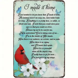 Vintage Cardinal Aluminum Sign - Rustic Home Decor, Perfect Christmas Gift, Wall-Mounted, 8x12 Inches, Christmas Decor