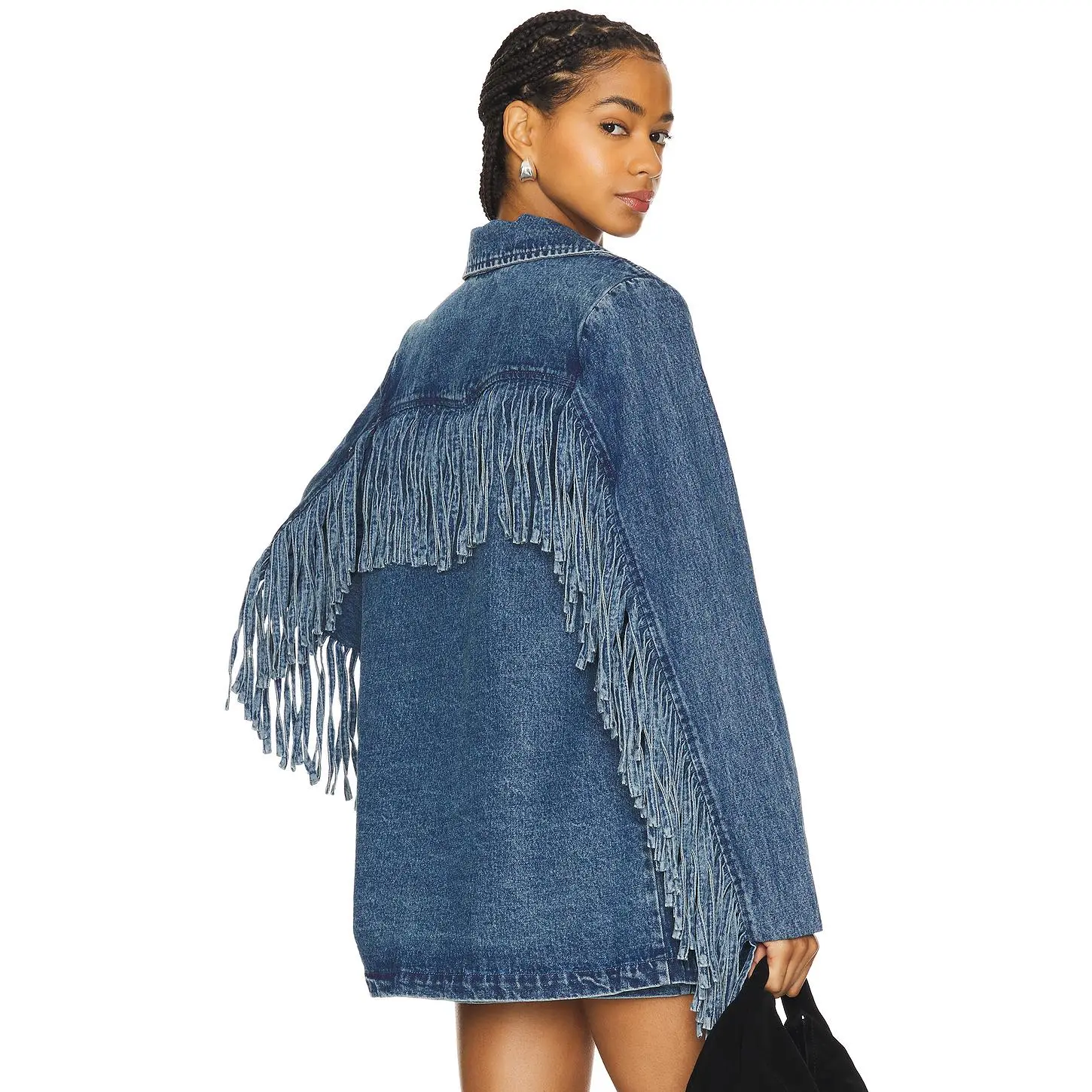 Show Me Your Mumu Sierra Fringe Jacket in Blue Indigo